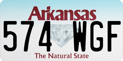 AR license plate 574WGF