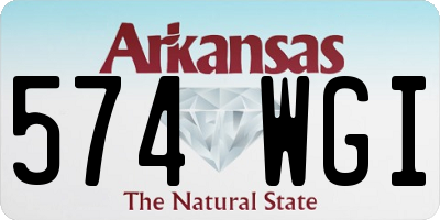 AR license plate 574WGI