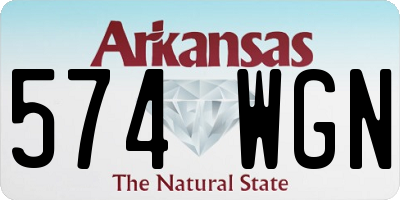 AR license plate 574WGN