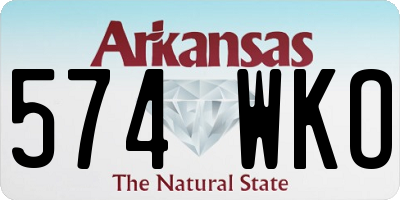AR license plate 574WKO