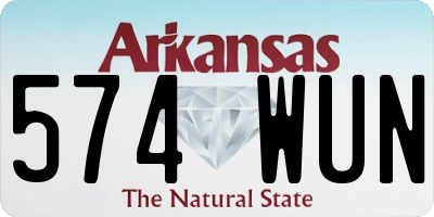 AR license plate 574WUN