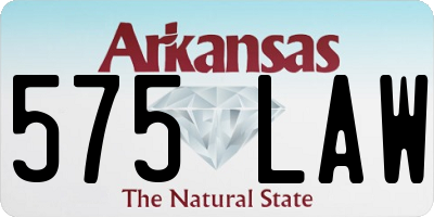 AR license plate 575LAW