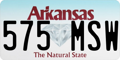 AR license plate 575MSW