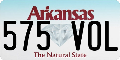 AR license plate 575VOL