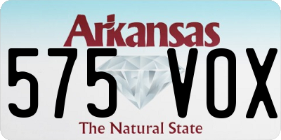 AR license plate 575VOX