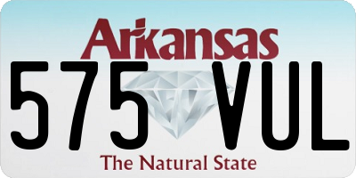 AR license plate 575VUL