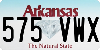 AR license plate 575VWX