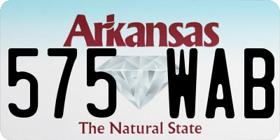 AR license plate 575WAB