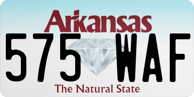 AR license plate 575WAF
