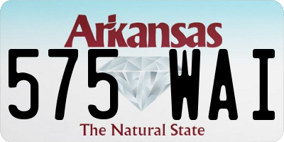 AR license plate 575WAI