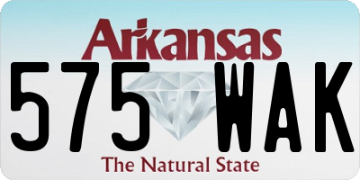 AR license plate 575WAK