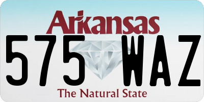 AR license plate 575WAZ
