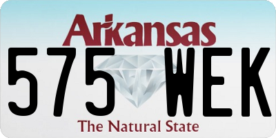 AR license plate 575WEK