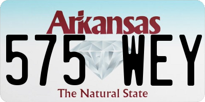 AR license plate 575WEY
