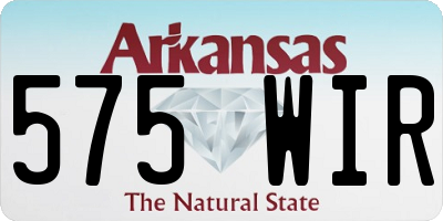 AR license plate 575WIR