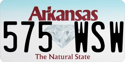 AR license plate 575WSW