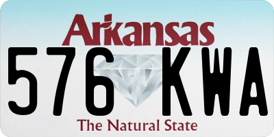 AR license plate 576KWA