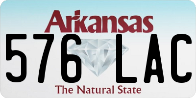 AR license plate 576LAC