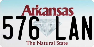 AR license plate 576LAN