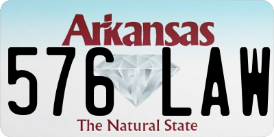 AR license plate 576LAW