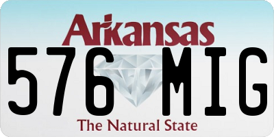 AR license plate 576MIG