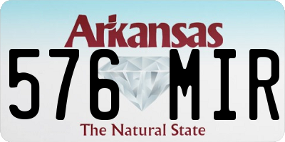 AR license plate 576MIR