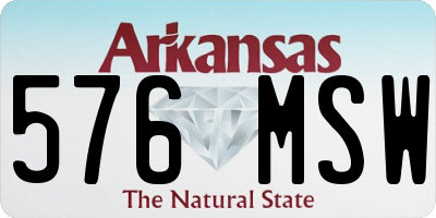 AR license plate 576MSW