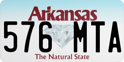AR license plate 576MTA