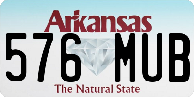 AR license plate 576MUB