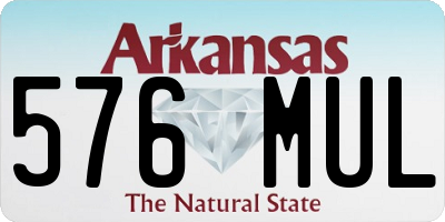 AR license plate 576MUL