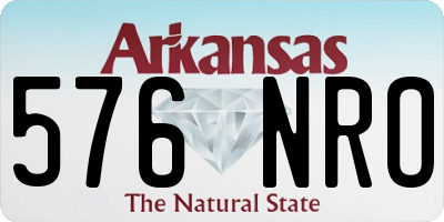 AR license plate 576NRO