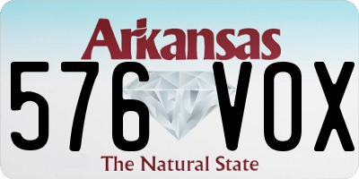 AR license plate 576VOX