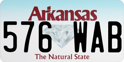 AR license plate 576WAB