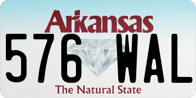 AR license plate 576WAL