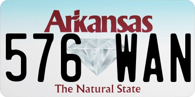 AR license plate 576WAN