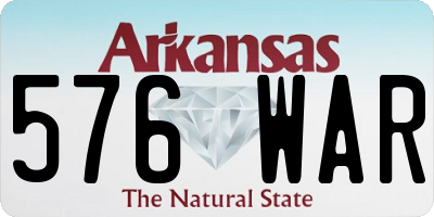 AR license plate 576WAR