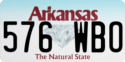 AR license plate 576WBO