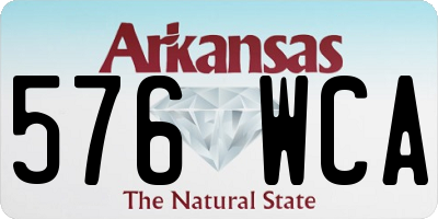 AR license plate 576WCA