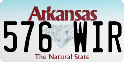 AR license plate 576WIR