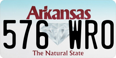 AR license plate 576WRO