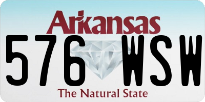 AR license plate 576WSW