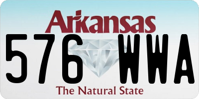 AR license plate 576WWA