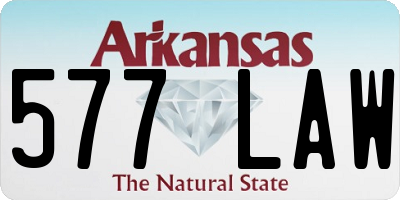 AR license plate 577LAW