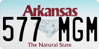 AR license plate 577MGM