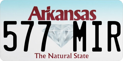 AR license plate 577MIR