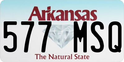 AR license plate 577MSQ
