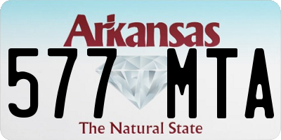 AR license plate 577MTA