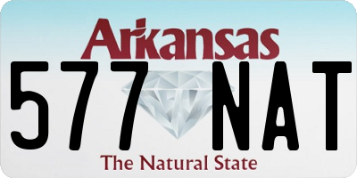 AR license plate 577NAT