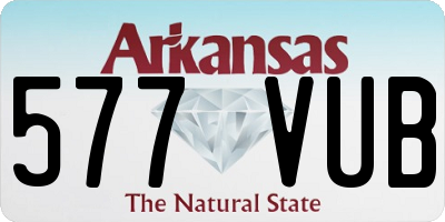 AR license plate 577VUB