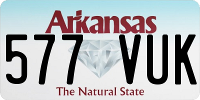 AR license plate 577VUK